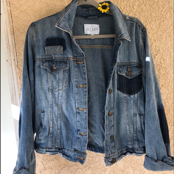 dELiA*s Jackets & Blazers - Color-block Jean Jacket